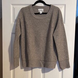 Rachel Zoe Light Grayish Brown Cashmere Crew Neck Sweater